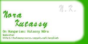 nora kutassy business card